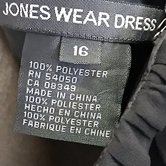 🦌🎄🎁 JONES WEAR BLACK CHIFFON COCKTAIL 🍹DRESS SZ 16 - Picture 8 of 13